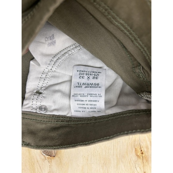 Wrangler Pants Mens 32x32 Green Chino Straight Leg Regular Fit Workwear - Picture 3 of 11